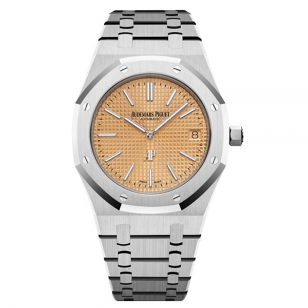 Audemars Piguet Royal Oak "Jumbo" para hombre, extraplano, 39 mm, oro blanco y plata