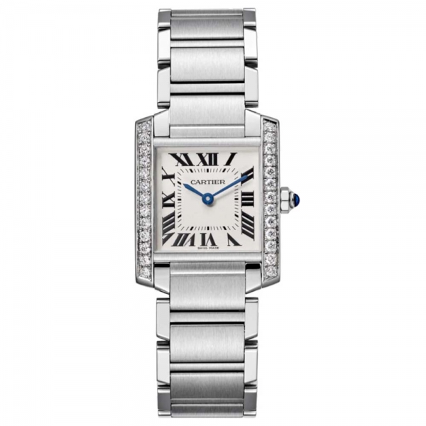 Cartier Women Tank Française Watch Medium Model Quartz Movement in Steel-Silver