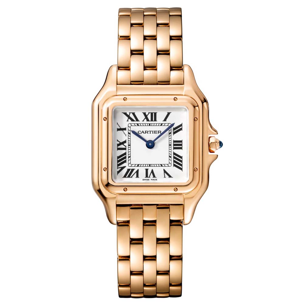 Cartier Panthere De Cartier Watch Medium Model Quartz Movement in Pink Gold-White