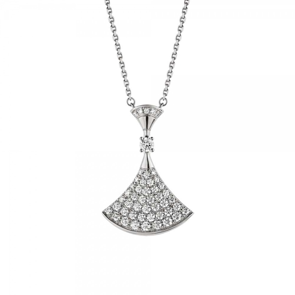 불가리 디바스 드림 화이트 골드 다이아몬드-실버 목걸이