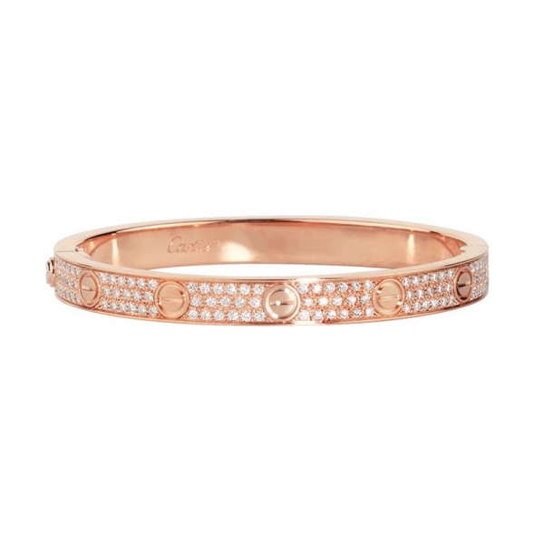 Cartier Damen Love Armband aus Roségold mit Diamanten