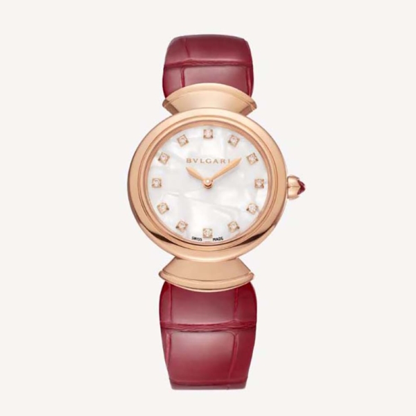 Montre Bulgari Divas' Dream pour femme, mouvement à quartz, 30 mm, en or rose