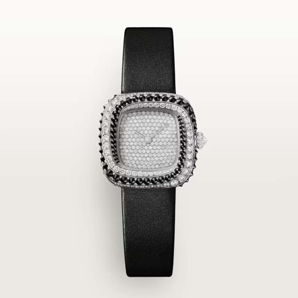 カルティエ レディース クッサン ドゥ カルティエ ウォッチ クォーツムーブメント 18Kホワイトゴールド