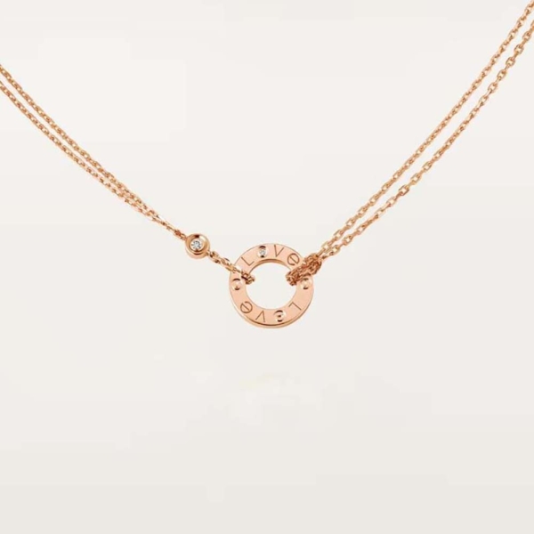 Cartier Damen Love Halskette aus Roségold mit Diamanten