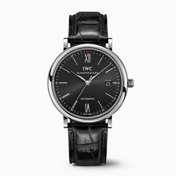 IWC 남성용 포르토피노 오토매틱 40mm 셀프 와인딩 스테인리스 스틸-블랙