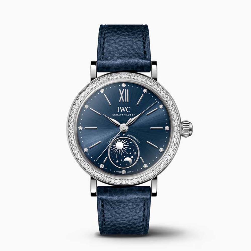  IWC Women Portofino Automatic Day & Night 34 mm in Stainless Steel Case-Navy