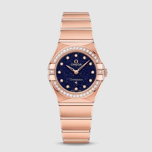 Omega Herren Constellation Quarzwerk 25 mm in Edelstahl-Marineblau