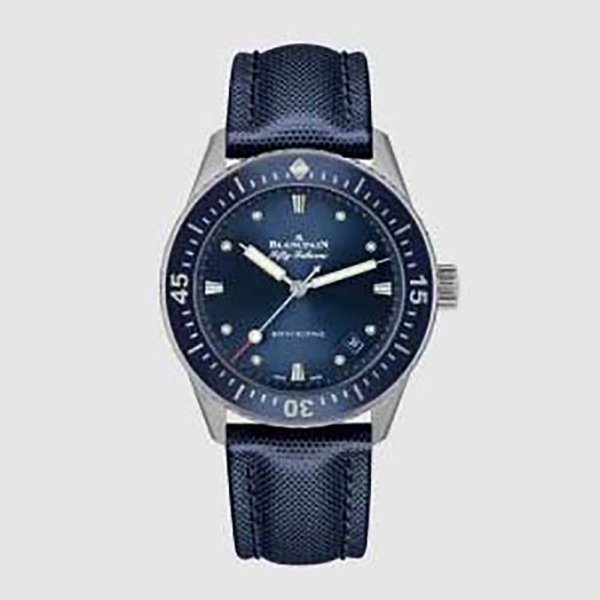 Blancpain Men Fifty Fathoms Bathyscaphe Automatique 38 mmin Steel-Navy
