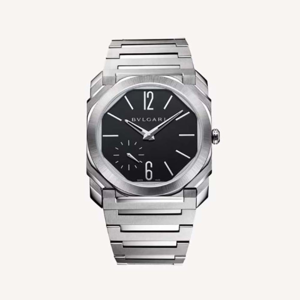 Bulgari Men Octo Finissimo - Reloj automático de 40 mm en acero inoxidable, color negro