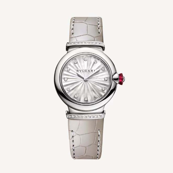 Montre Bulgari Femme LVCEA Mouvement à Quartz 28 mm en Acier Inoxydable-Gris