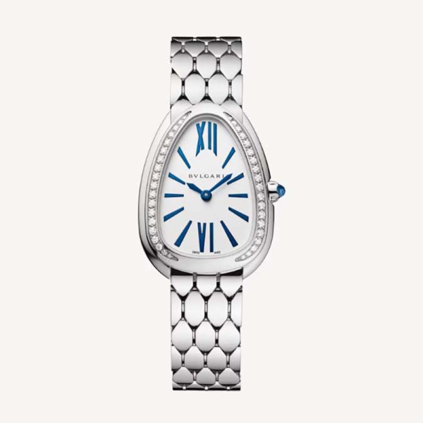 Orologio Bulgari Donna Serpenti Seduttori Movimento al Quarzo 33 mm in Oro Bianco-Blu