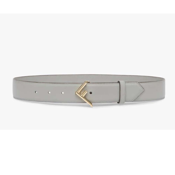 Fendi Women Gray Leather Belt
