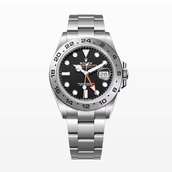 Rolex Men More Explorer Technische Details Oyster 42 mm in Oystersteel-Schwarz