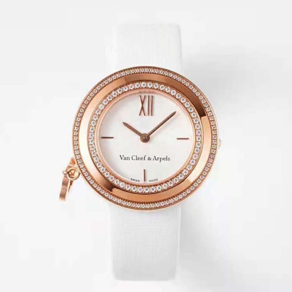 Montre Van Cleef & Arpels Lady Charms Mouvement à quartz 25 mm en or rose-blanc