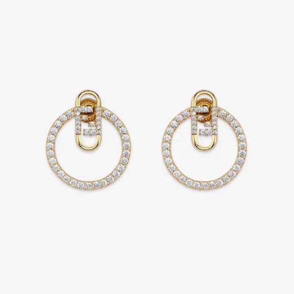 Fendi Women Hoop Earrings with Fendi O’Lock Motif