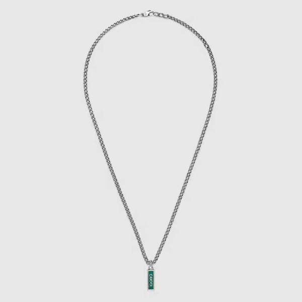 Gucci Damen Halskette mit Emaille-Anhänger