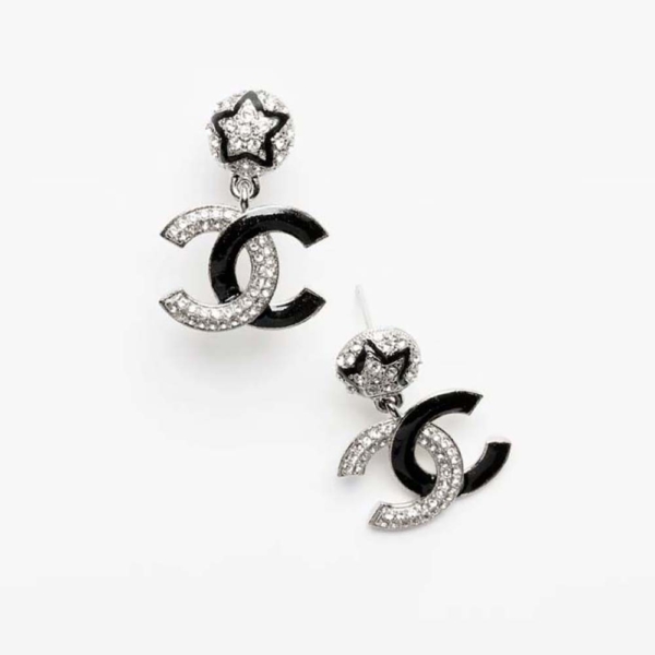 Chanel Damen-Ohrhänger aus Metall und Strass