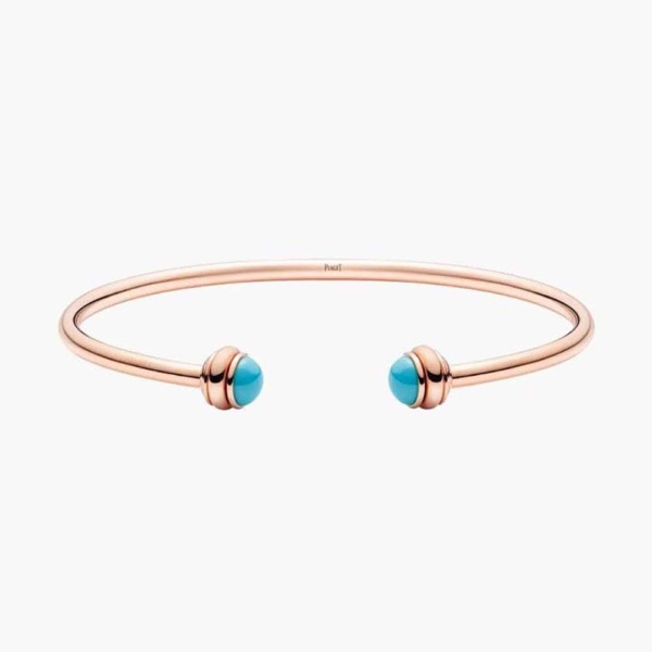 Pulsera Piaget Possession Open para mujer en oro rosa de 18 quilates azul