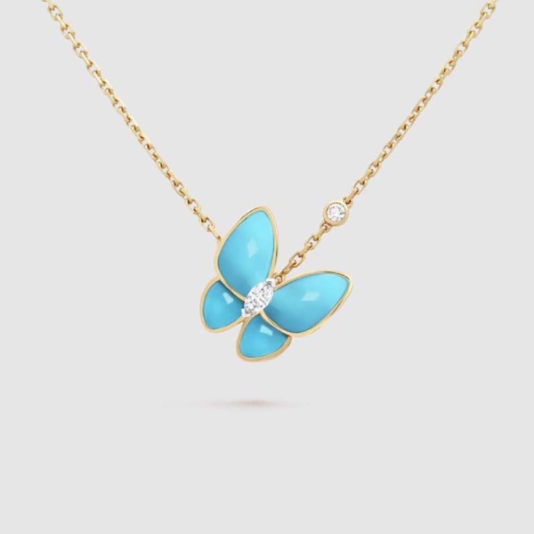 Van Cleef & Arpels Lady Two Butterfly Pendant in 18K Yellow Gold
