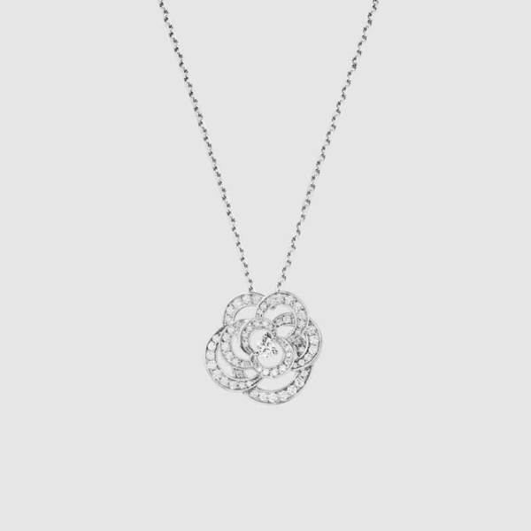 Collar Chanel para mujer Fil De Camélia en oro blanco de 18 quilates