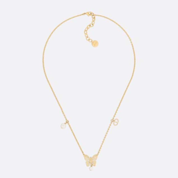 Dior Women Métamorphose Necklace Gold-Finish Metal and White Resin Pearls