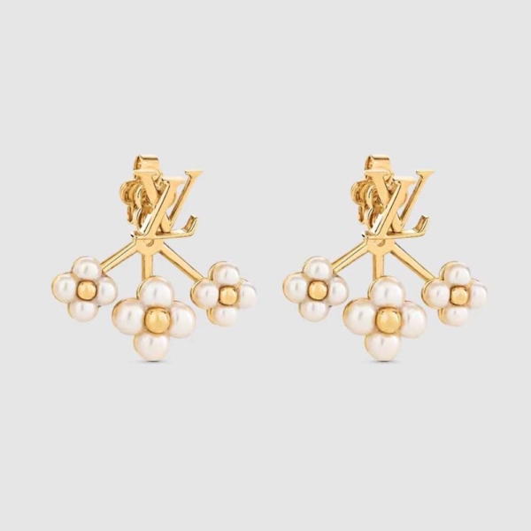 Louis Vuitton Women LV Floragram Earrings-White