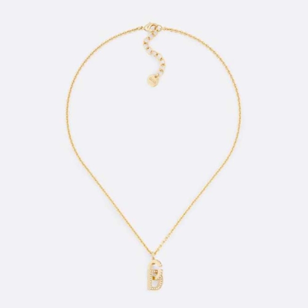 Dior Women CD Lock Necklace Gold-Finish Metal and Silver-Tone Crystals