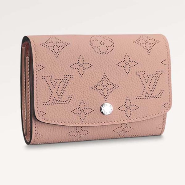 Cartera compacta Louis Vuitton LV unisex Iris Mahina de piel de becerro perforada