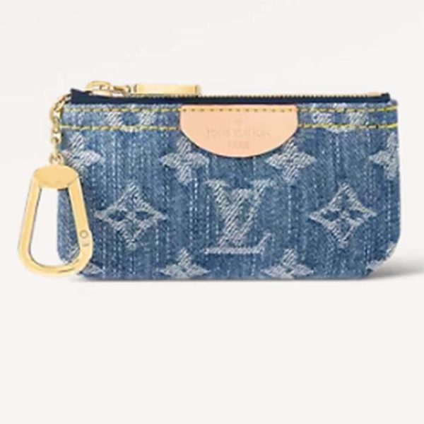 Louis Vuitton LV Unisex Schlüsseletui Denim Blue GOTS-zertifizierte Baumwolle Monogramm Denim M82961
