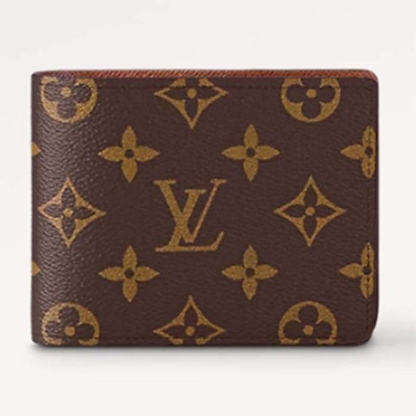 Louis Vuitton LV Unisex Mehrfach-Geldbörse, beschichtetes Canvas, Rindsleder, Canvas-Futter