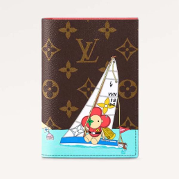 Louis Vuitton LV Unisex Reisepasshülle Dragon Fruit Pink Monogramm Beschichtetes Canvas Genarbtes Rindsleder