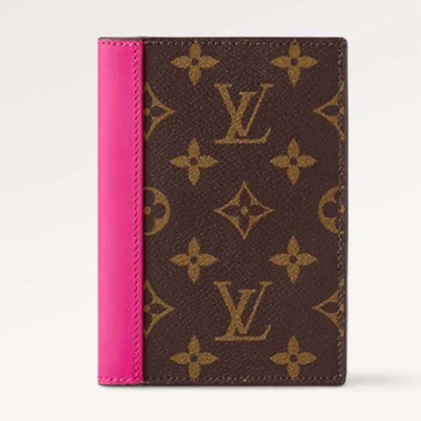 Louis Vuitton LV Unisex Reisepasshülle Rosa Monogramm Makassar beschichtetes Canvas Rindsleder