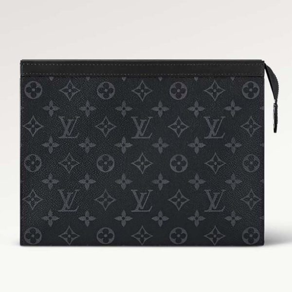 Louis Vuitton LV Unisex Pochette Voyage MM Schwarz Grau Monogramm Eclipse Canvas