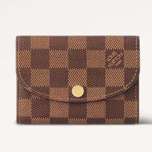 Louis Vuitton LV Unisex Rosalie Münzgeldbörse Damier Ebene Beschichtetes Canvas Genarbtes Rindsleder