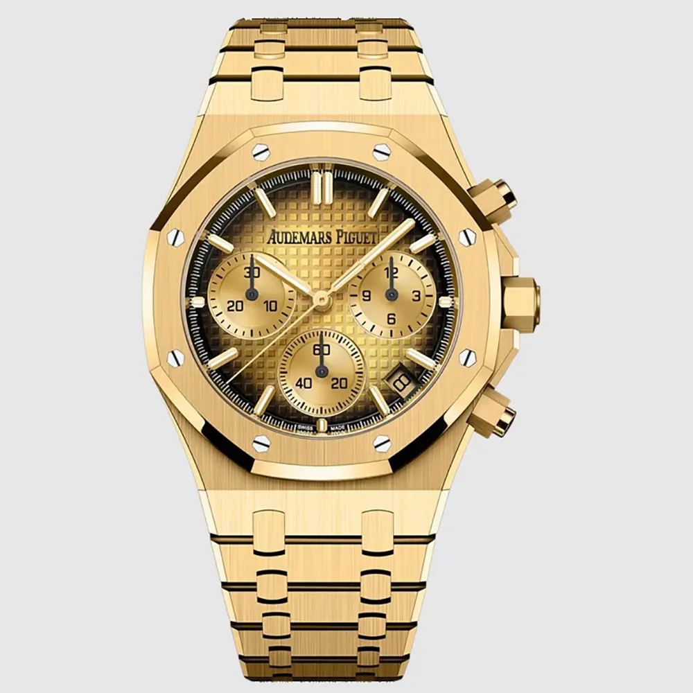 Audemars Piguet Men Royal Oak Selfwinding Chronograph 41 mm in Smoked yellow gold-toned dial