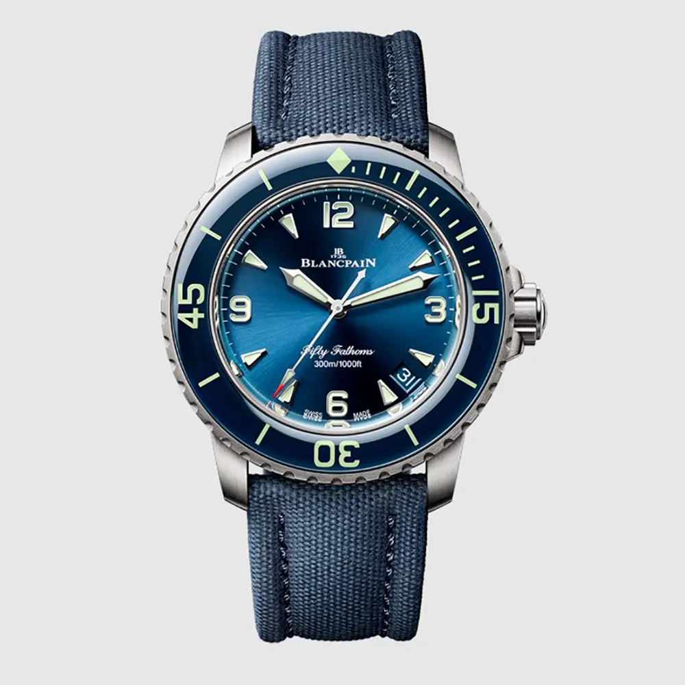 Blancpain Men Fifty Fathoms Automatique 40.3 mm in Titanium-Blue