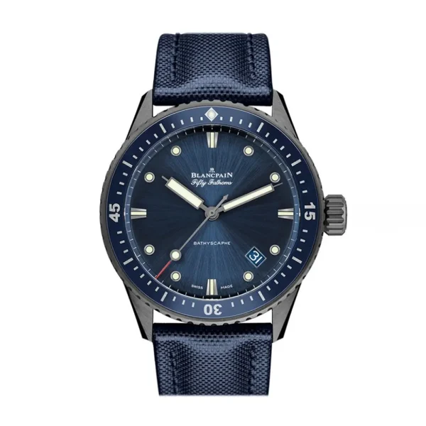 Blancpain Men Fifty Fathoms Bathyscaphe 43mm in Blue
