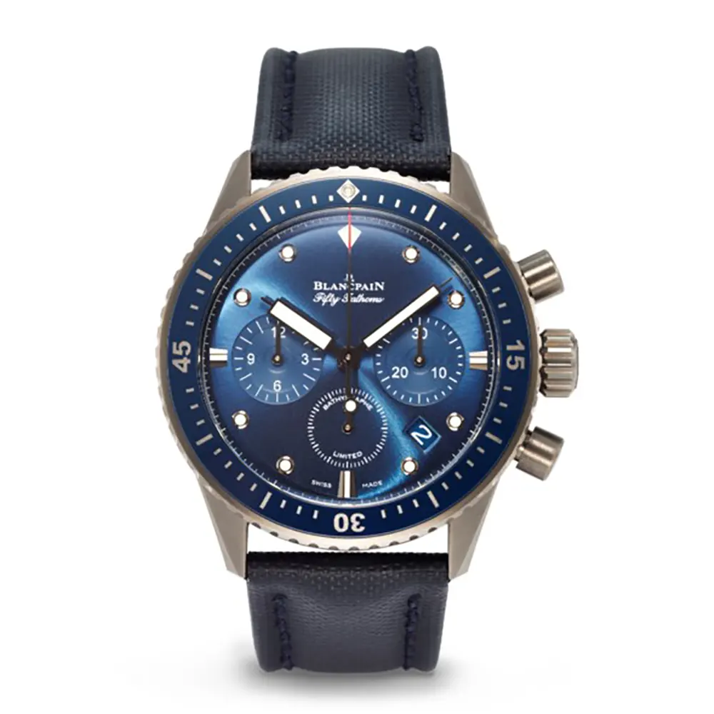 Blancpain Men Fifty Fathoms Bathyscaphe Flyback Chronograph 43mm in Blue