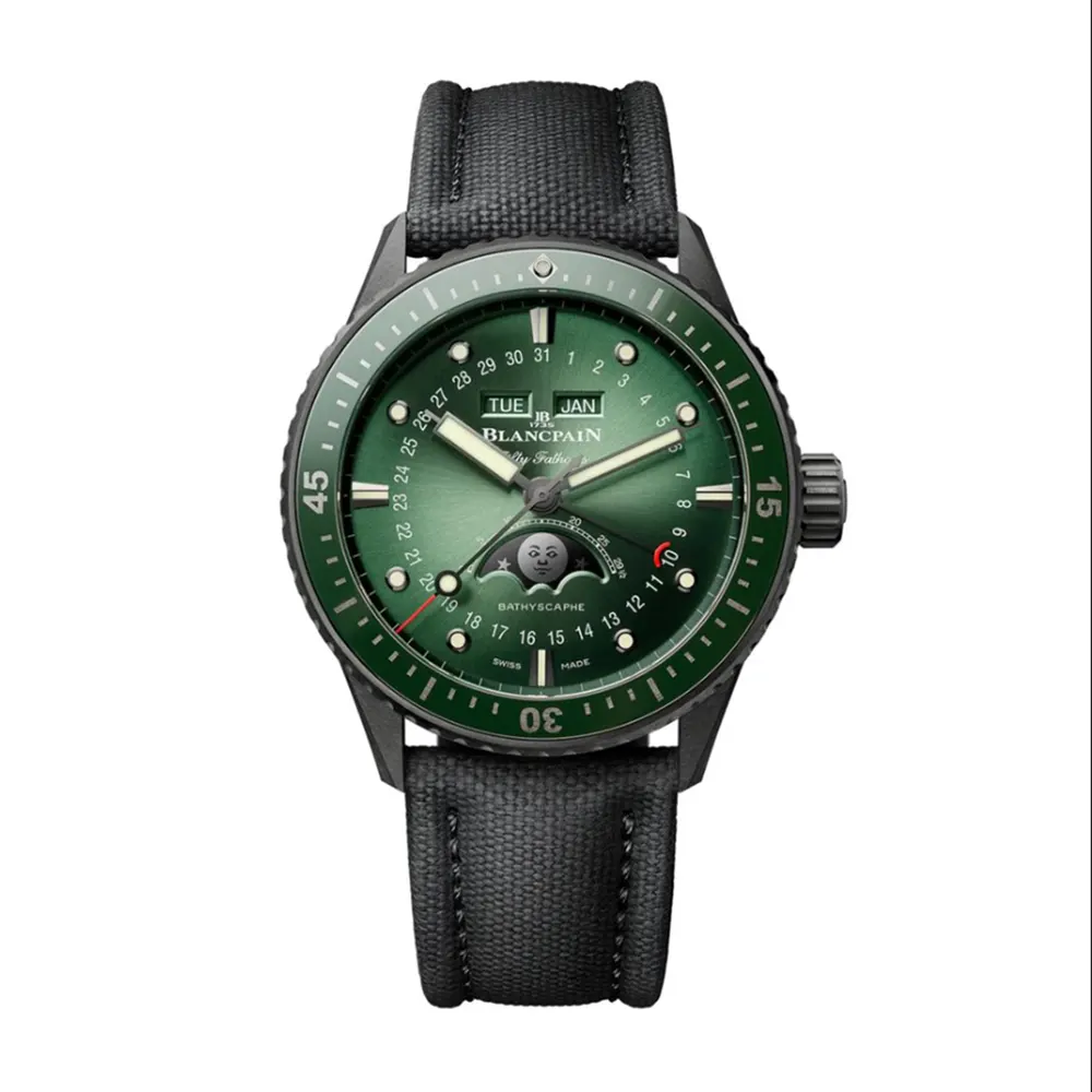 Blancpain Men Fifty Fathoms Bathyscaphe Quantième 43.6 mm in Green