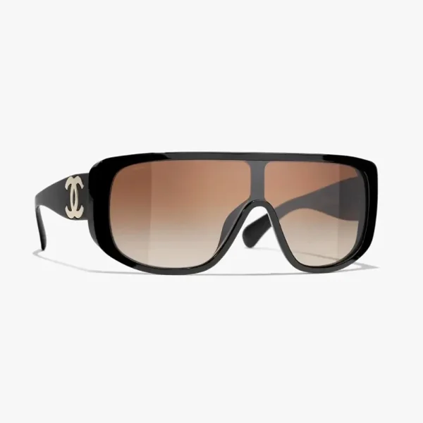Chanel Unisex Shield Sunglasses-Black A71528X08101S225100