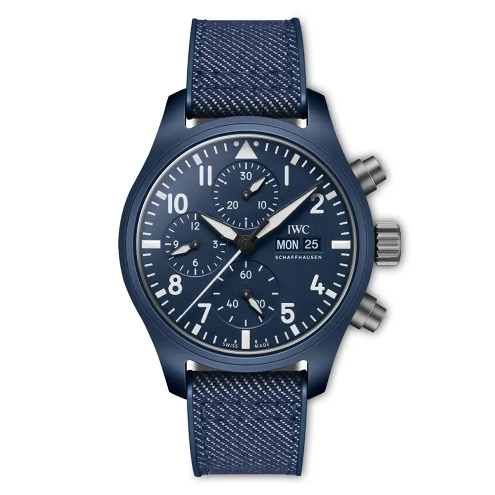 IWC Men Pilot's Chronograph 41mm TOP GUN Oceana IW389404 in Blue