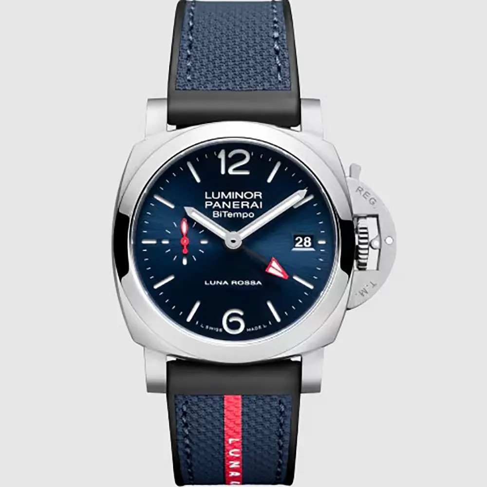 Panerai Men Luminor Quaranta BiTempo Luna Rossa 40 mm in Blue Dial