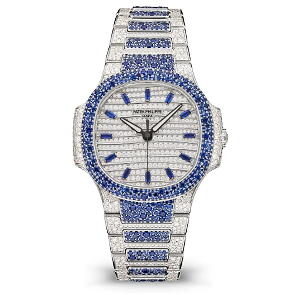 Patek Philippe Men Nautilus 35.2 mm in White Gold and Diamond