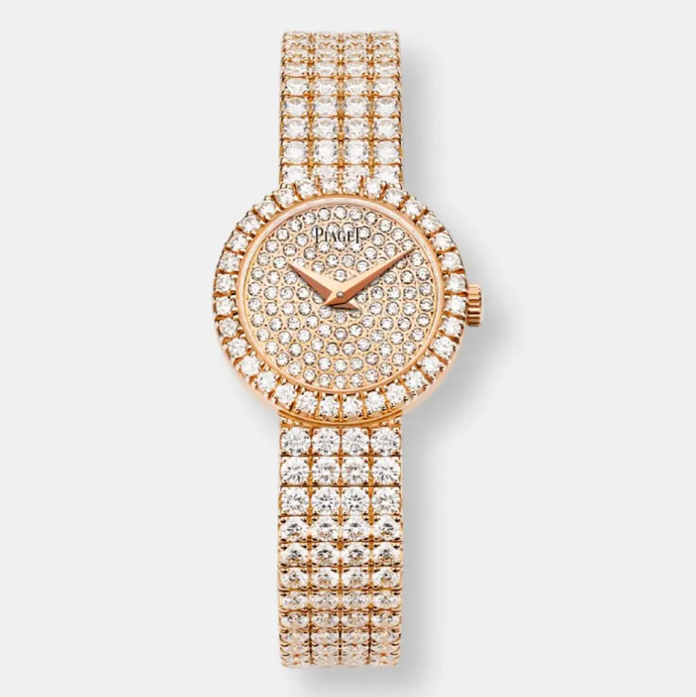 Piaget Women Traditional Watch Pave Set Diamond 19mm Rose Gold