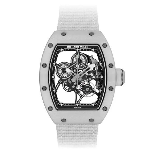 Richard Mille Men RM 55-01 38mm Watch in White and Black Skeleton