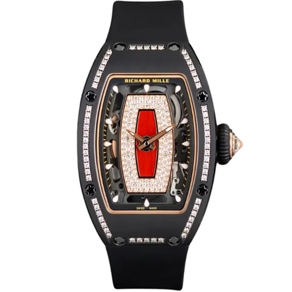 Richard Mille Women RM 07-01 31mm Watch in Black and Red with Diamonds