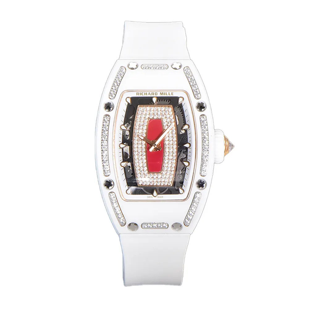 Richard Mille Women RM 07-01 31mm Watch in White Red and Diamonds