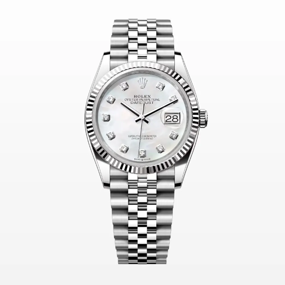 Rolex Men Datejust 36 Watches Oyster 36 mm Oystersteel in white gold 126234-0019