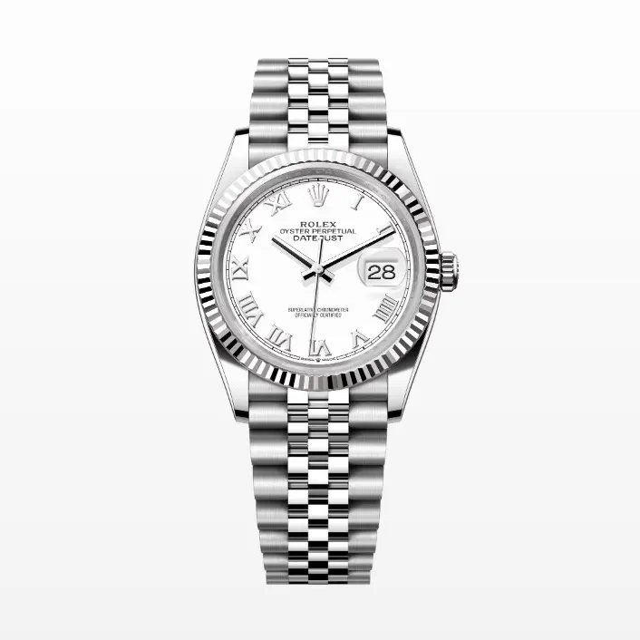 Rolex Men Datejust 36 Watches Oyster 36 mm Oystersteel in white gold m126234-0025
