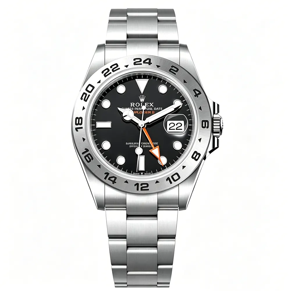 Rolex Men Explorer II 42 mm Stainless Steel in Black